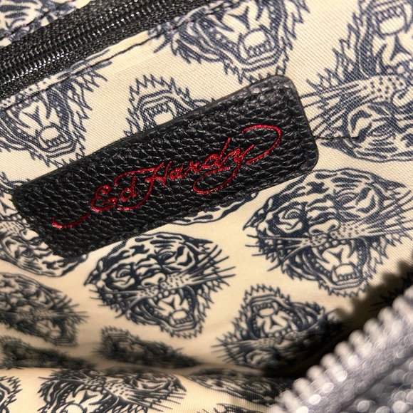 Ed Hardy Black and Pink Shoulder Bag - Picture 8 of 12